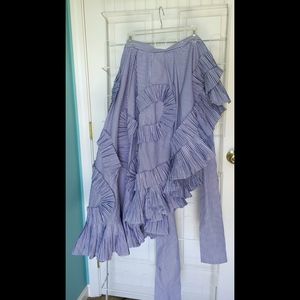 J. Crew Striped Ruffle Wrap Skirt